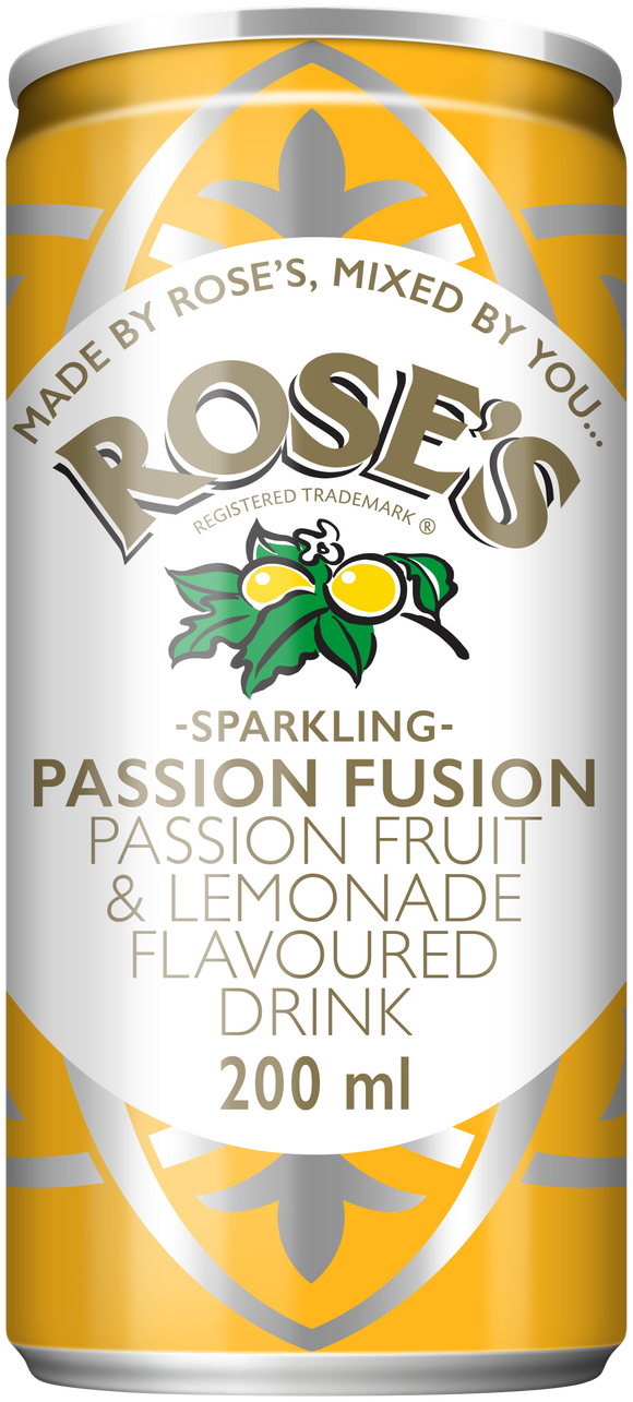 Roses Passion Fusion - Passionfruit and Lemonade Flavoured Drink Can  200ml