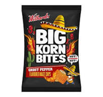 Willards Big Korn Bites Ghost Pepper Flavoured Maize Chips 120g