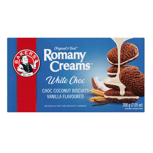 Bakers Romany Creams White Chocolate Vanilla Biscuits 200g