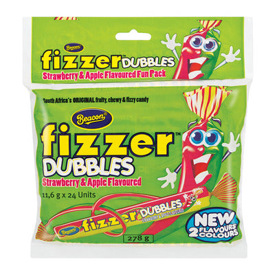 Beacon Fizzer Dubbles Strawberry and Apple Fun Pack 24 units