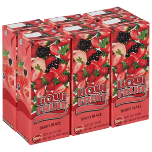 Liqui Fruit Berry Blaze Fruit Juice Blend Box 200ml - 6 Pack
