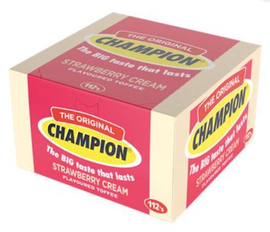The Original Champion Strawberry Cream Flavoured Toffee 112's