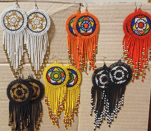 Round Ethnic Beaded Earings