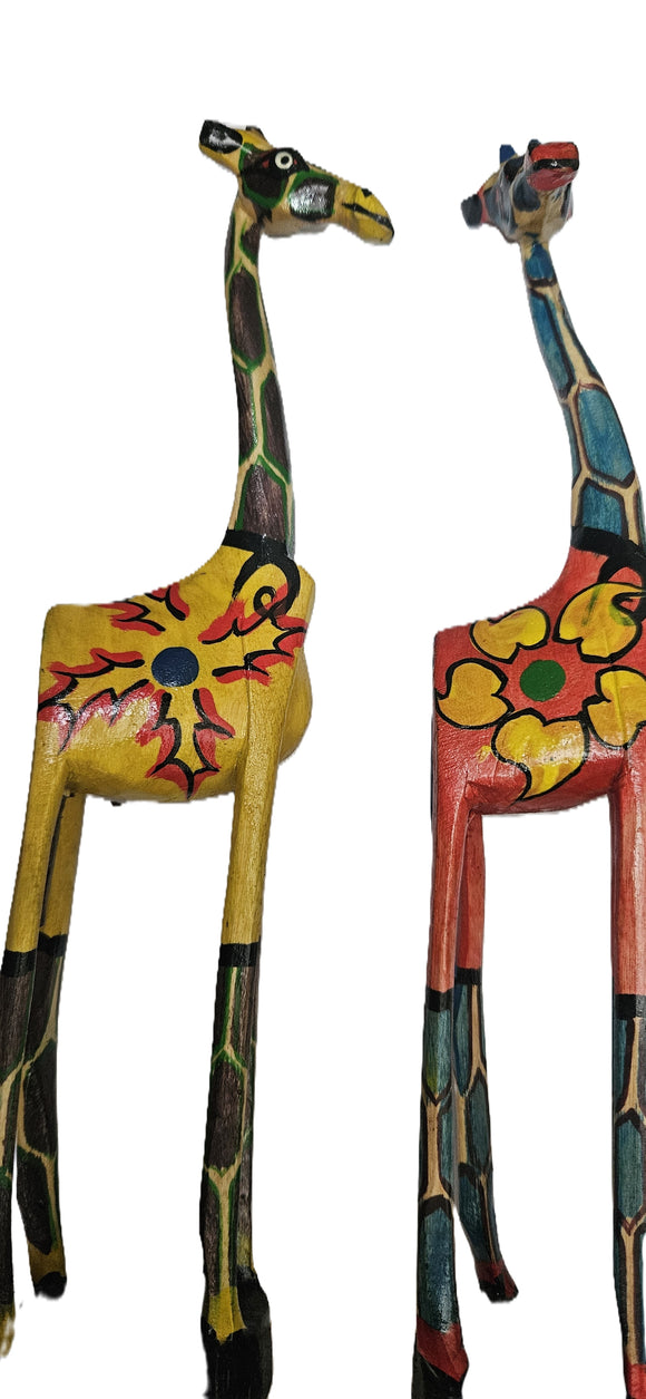 Wooden Giraffe Big - Colourful