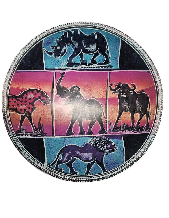 Stone Painted Bowl with the Big Five