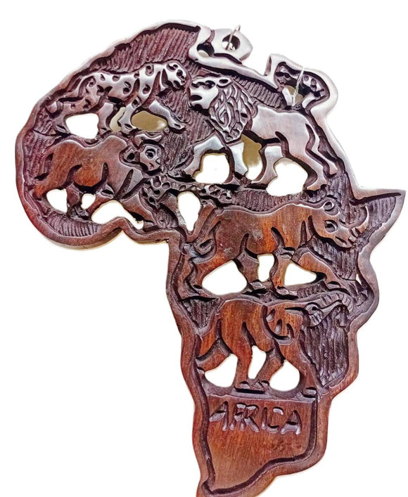 Africa Shaped Big Five Wall Decor