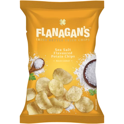 Flanagan's Moreish Irish Paddy's Sea Salt Flavoured Kettle Fried Chips 125g
