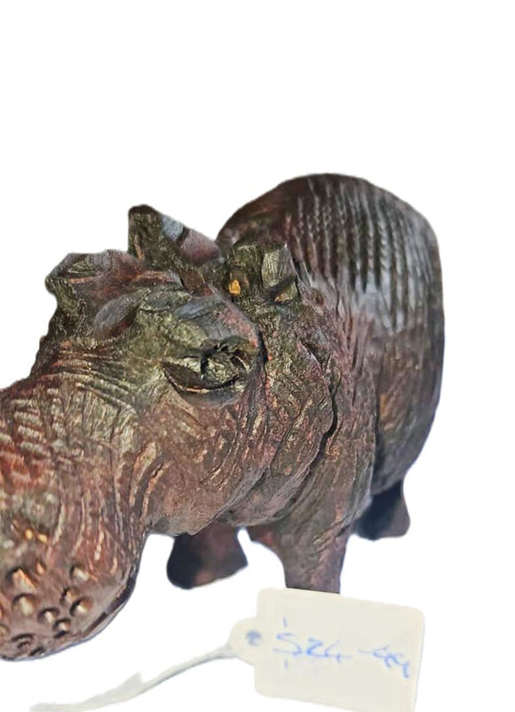 Wood Carved Hippo