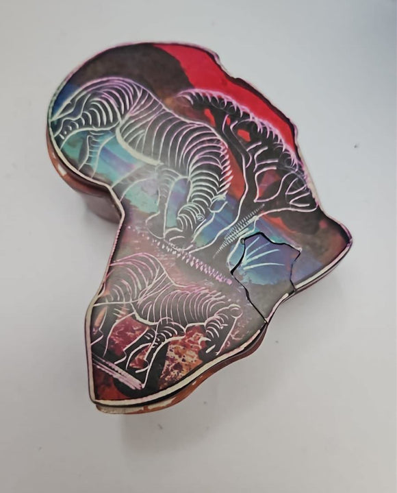 Africa Shaped Secret Jewelry Box - Small