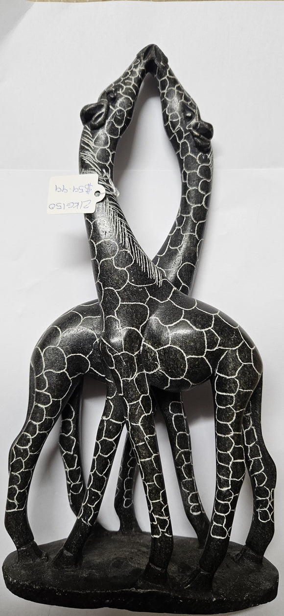 Two Giraffes made from Soapstone