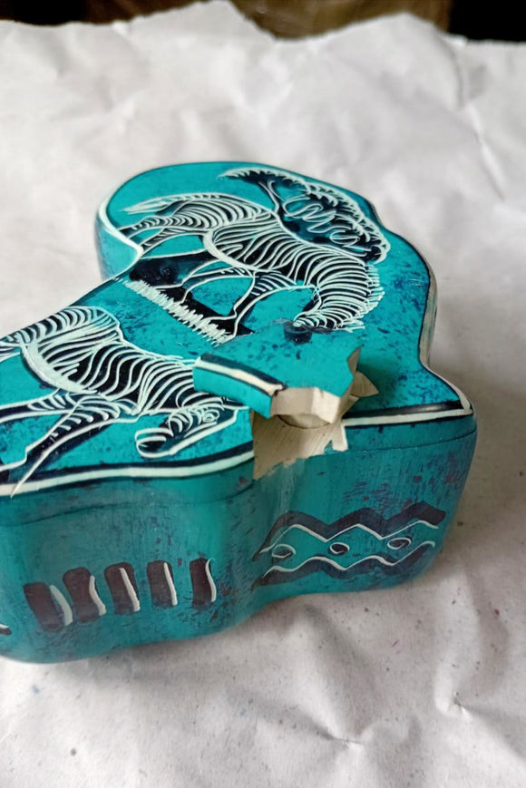 Africa Shaped Secret Jewelry Box - Large