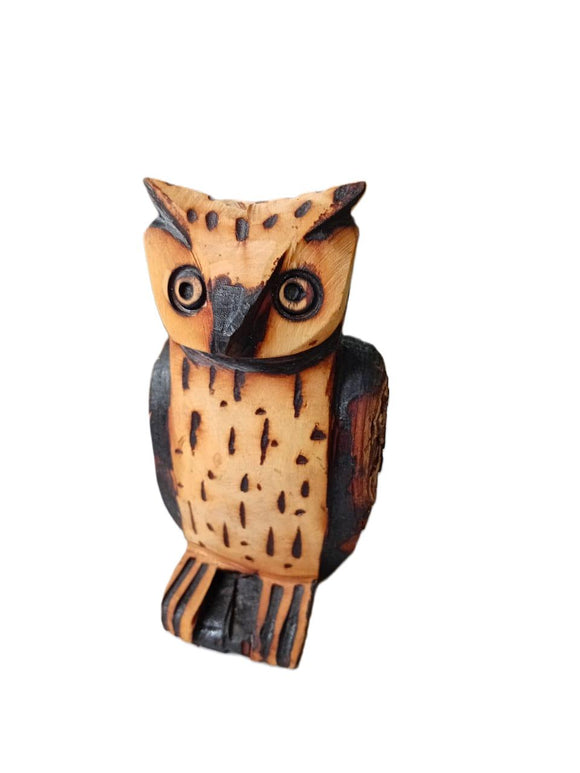 Owl Crafted from Light Wood
