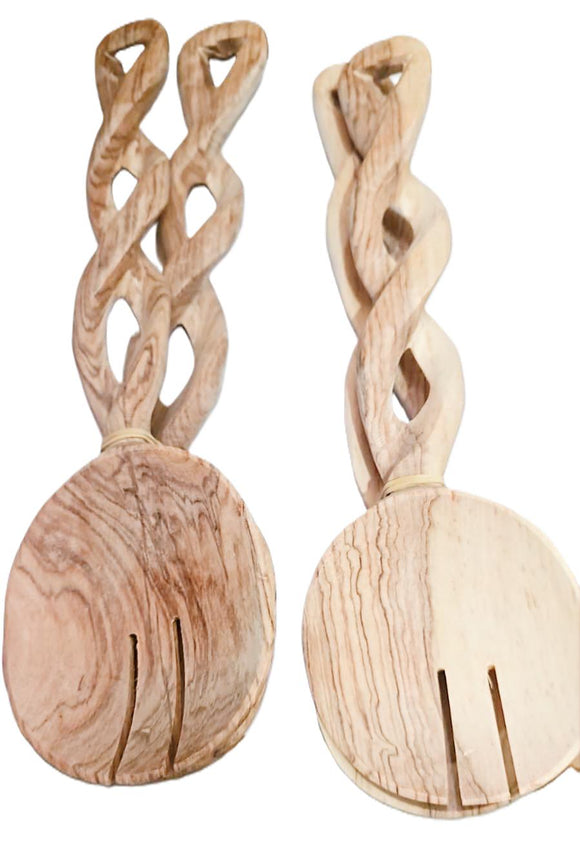 Light Wood Salad Serving Set