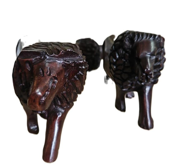 Wood Carved Smooth Lion