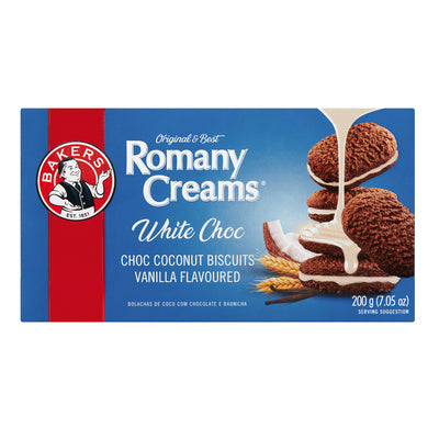 Bakers Romany Creams White Chocolate Vanilla Biscuits 200g