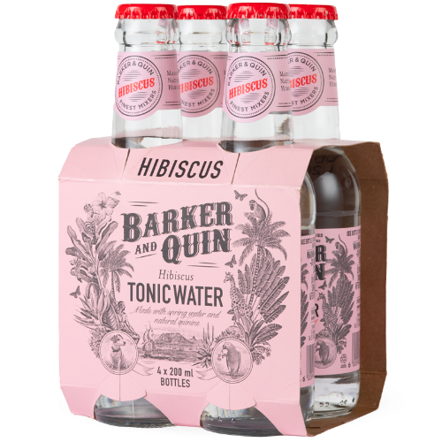 Barker and Quin Hibiscus Tonic Water 200ml 4 Pack