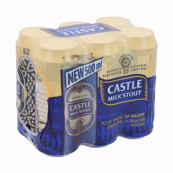 Castle Milk Stout Can 500ml 6 Pack