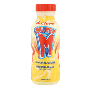 Clover Super M Banana Flavoured Medium Fat Milk 300ml