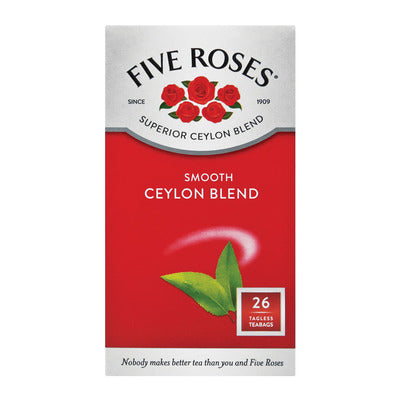 Five Roses Smooth Ceylon Blend Teabags 26 Pack