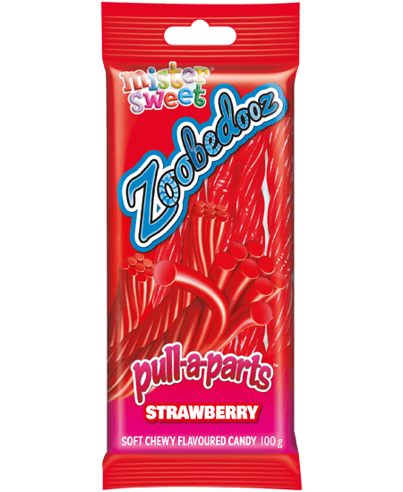 Mister Sweet Strawberry Zoobedooz Pull-a-Parts 100g