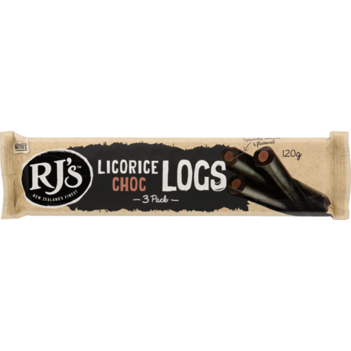 RJ's Licorice Choc Logs 3pk 120g