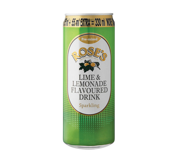 Roses Premixed Sparkling Lime and Lemonade Can 330ml