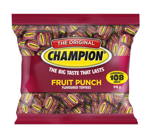 The Original Champion Fruit Punch Flavoured Toffee 108's approx