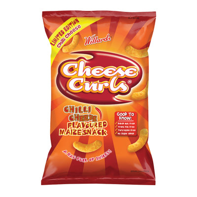 Willards Cheese Curls Chilli Cheese Flavoured Maize Snack 150g – The ...