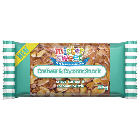 Mister Sweet Cashew and Coconut Snack Crispy Brittle 50g